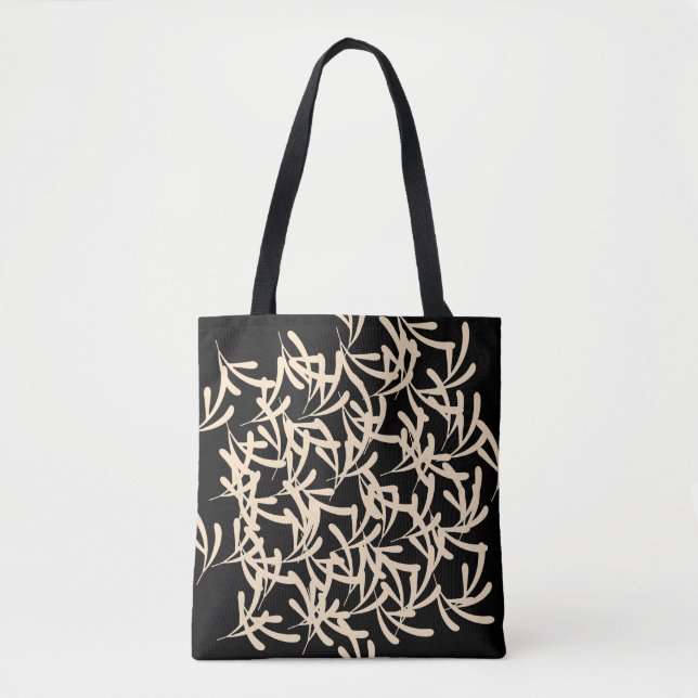 Bolsa Tote Decoração Embelezada Preta  (Frente)