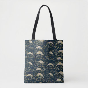 Bolsa Tote Decoração inicial do estilo japonês
