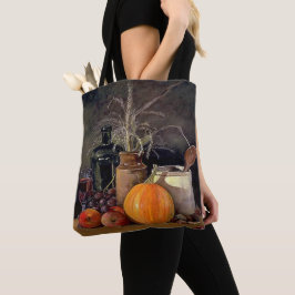 Bolsa Tote Decorações do outono sobre Mesa, Abóbora, Fruta, B