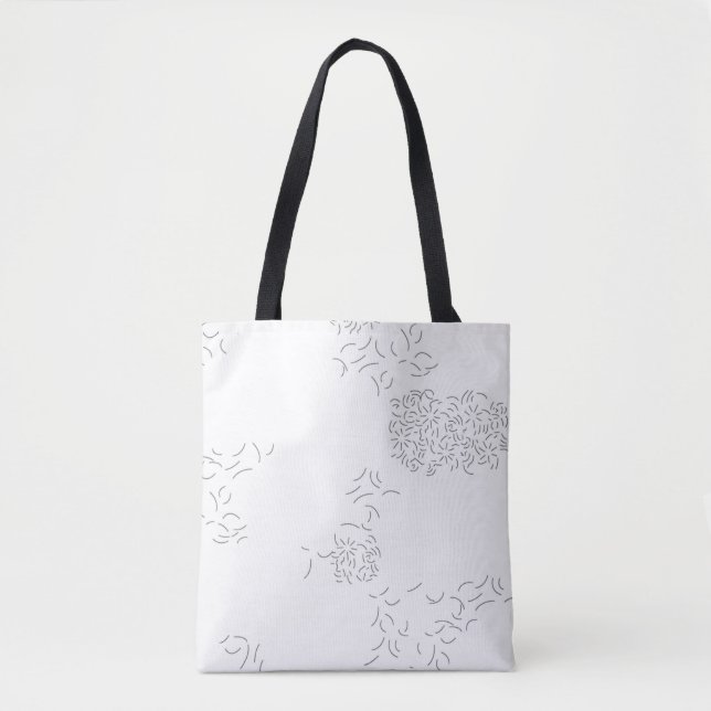 Bolsa Tote Decorativo, Cinzas Pálidas (Frente)