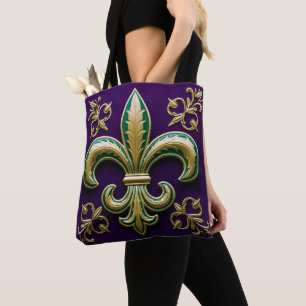 Bolsa Tote Decorativo Fleur de lis Mardi Gras