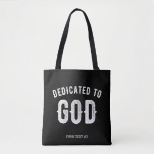 BOLSA TOTE DEDICADO A DEUS TEXTO BRANCO LEGAL PERSONALIZÁVEL