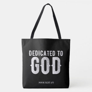 BOLSA TOTE DEDICADO A DEUS TEXTO BRANCO PERSONALIZÁVEL LEGAL