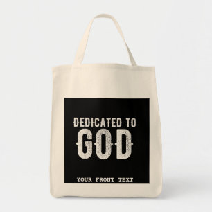 BOLSA TOTE DEDICADO A DEUS TEXTO BRANCO PERSONALIZÁVEL LEGAL