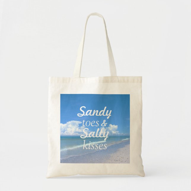 Bolsa Tote Dedos do pé de Sandy e beijos salgados (Frente)