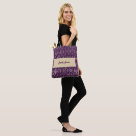 Bolsa Tote Deep Purple e Terroso Abstrato Geométrico