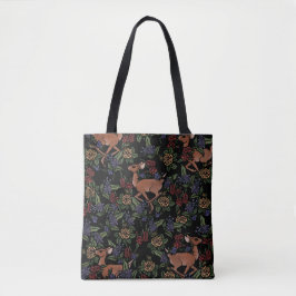 Bolsa Tote Deer Fawn Floral Pattern