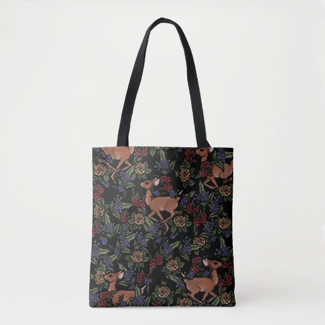 Bolsa Tote Deer Fawn Floral Pattern (Frente)