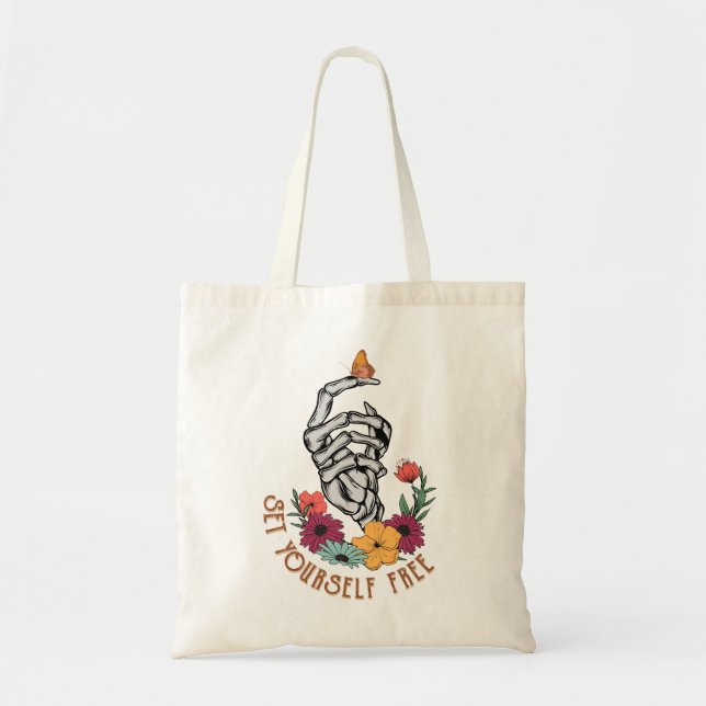Bolsa Tote Defina seu esqueleto livre (Frente)