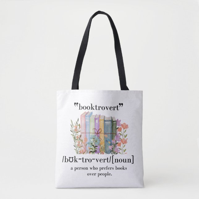 Bolsa Tote Definição "Booktrovert" (Frente)