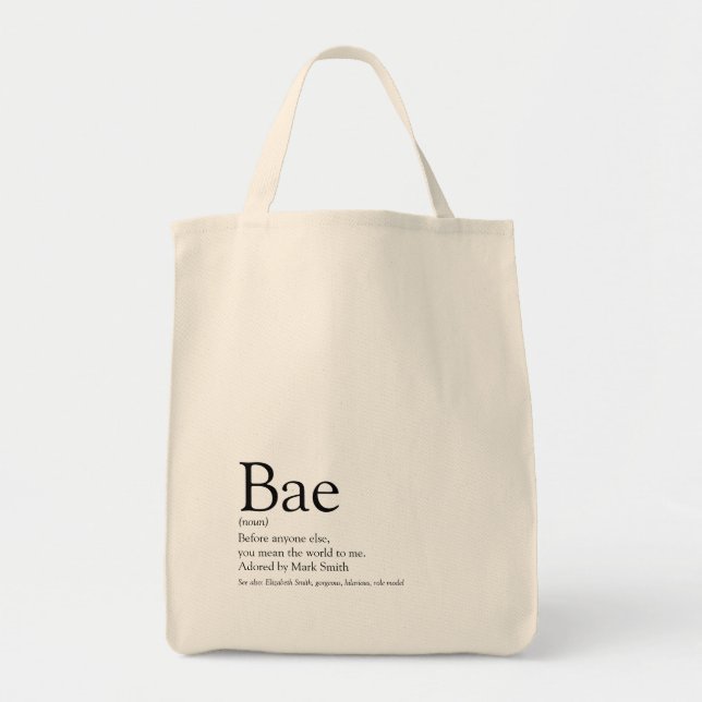 Bolsa Tote Definição de Bae Namorada Esposa (Frente)