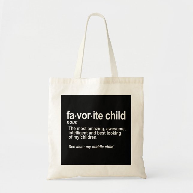 Bolsa Tote Definição de Criança Favorita - Mãe Engraçada e Me (Frente)