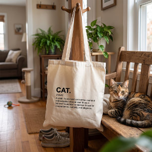 Bolsa Tote Definição de Gato Substantivo Amante de Gato Engra