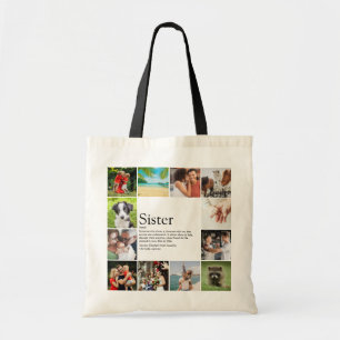 Bolsa Tote Definição de Irmã Colagem de Fotos Moderna e Legal