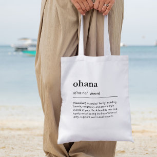 Bolsa Tote Definição de Ohana Palavra Havaiana Presente de Am