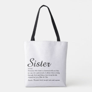 Bolsa Tote Definição de Script da Melhor Irmã do Mundo de Tod