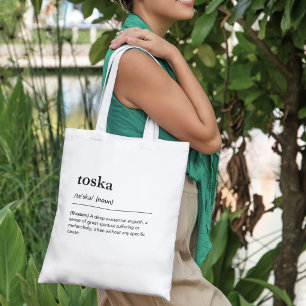 Bolsa Tote Definição de Toska Palavra Russa Tipografia Modern