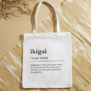 Bolsa Tote Definição Minimalista do Propósito de Vida Ikigai