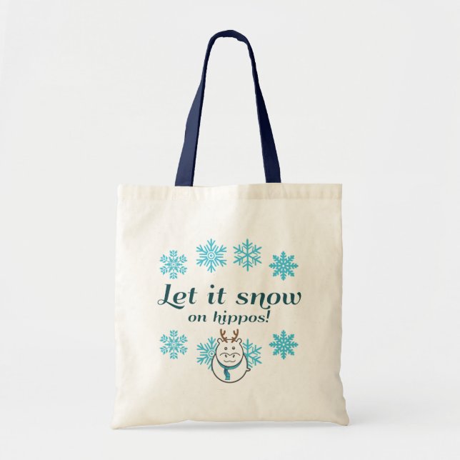 Bolsa Tote Deixais lhe para nevar em hipopótamos! (Frente)
