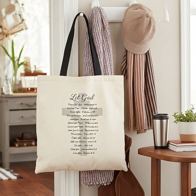 Bolsa Tote Deixe a inspiração das escrituras de Deus (Criador carregado)