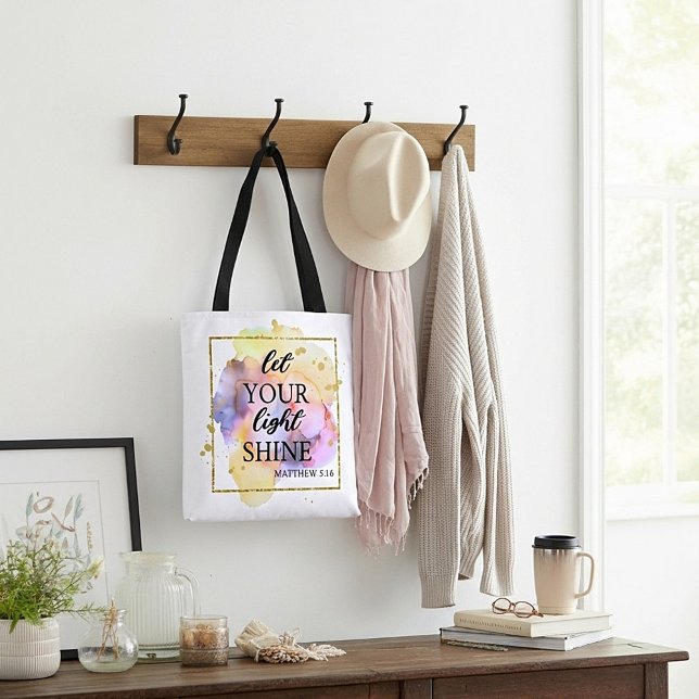 Bolsa Tote Deixe a sua luz brilhar  (Criador carregado)