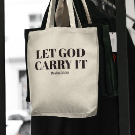 Bolsa Tote "Deixe Deus Carregar" Bíblia cristã Verso Saco