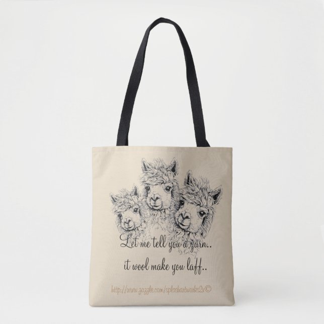 Bolsa Tote "Deixe-me te contar um fio." (Frente)