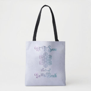 Bolsa Tote Deixe Nevar–Natal Divertido na Praia Roxo