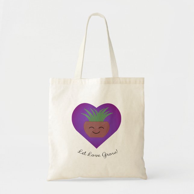 Bolsa Tote Deixe o amor crescer a planta (Frente)