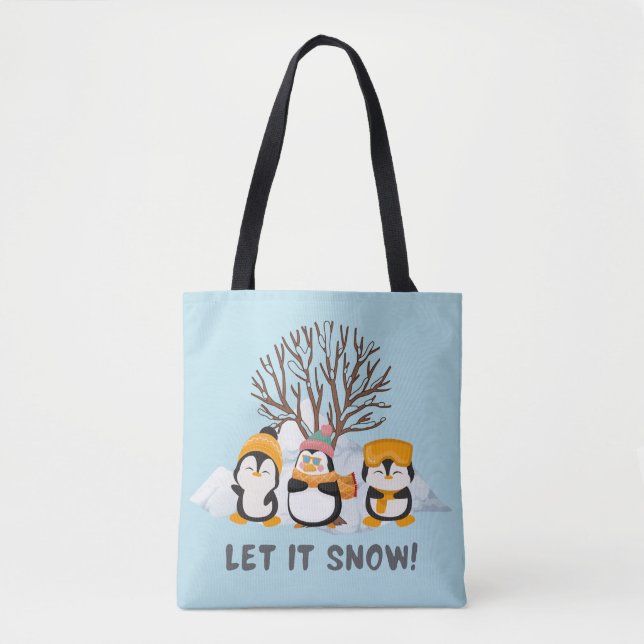 Bolsa Tote Deixe-o nevar pinguins (Frente)