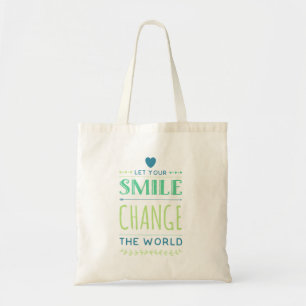 Bolsa Tote Deixe seu sorriso mudar o mundo. sorriso