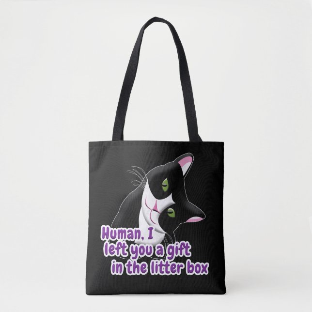 Bolsa Tote Deixei-te um Gato-presente (Frente)