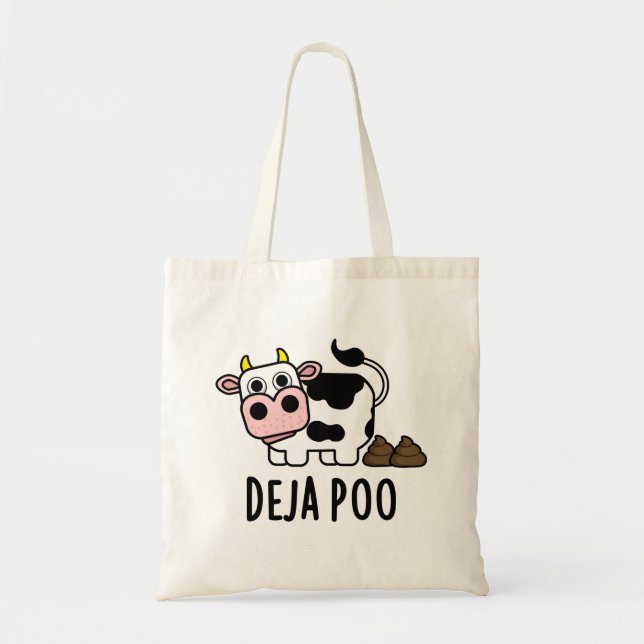 Bolsa Tote Deja Poo Funny Cow Poop Pun (Frente)