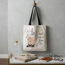 Bolsa Tote delicadeza postura visual chá de bolhas estilo nom
