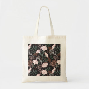 Bolsa Tote Delicar Cravos Rosa com Folhas Verdes Florais