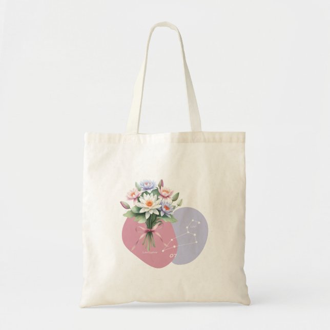 Bolsa Tote Delicate Larkspur Leo Constelação Romântica (Frente)