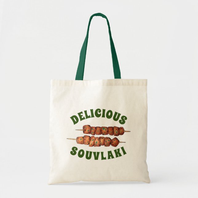 Bolsa Tote Delicioso Souvlaki Meat Pork Skewer Grego Cuisine (Frente)