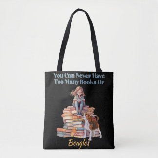 Bolsa Tote Demasiados livros ou Beagles