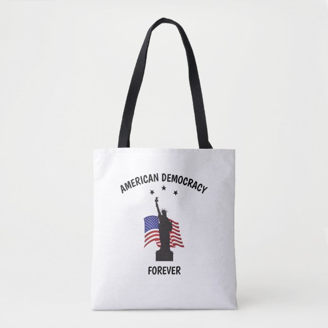 Bolsa Tote Democracia Americana para Sempre com Bandeira (Frente)