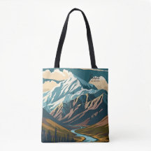 Denali Alaska USA Vintage Art Viagem Illustration