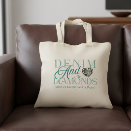Bolsa Tote Denim e Diamantes - Design de solteira Ocidental