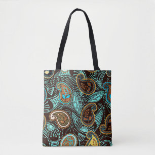 Bolsa Tote Denim Paisley: Padrão de Textura de Jeans Invisíve