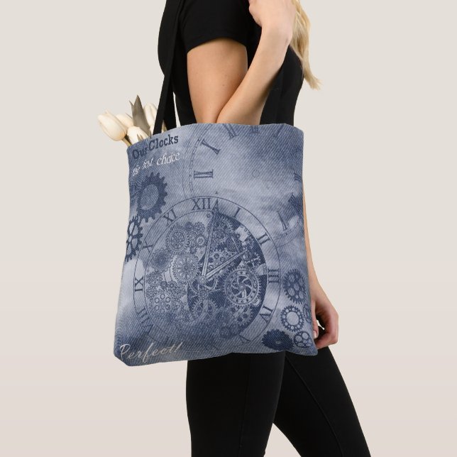 Bolsa Tote Denim Steampunk (Close Up)