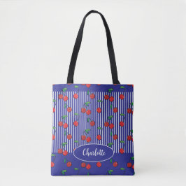 Bolsa Tote Denominação doce, Bolsa, branca, azul-náutica