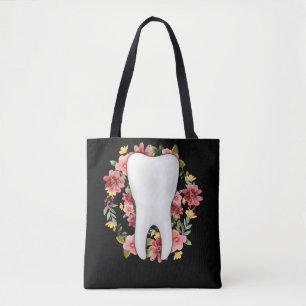 Bolsa Tote Dentista Floral Dentista Flores Dentais Assistente