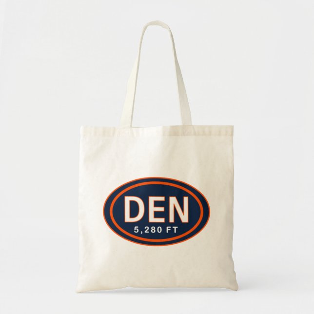 Bolsa Tote Denver CO 5.280 FT Blue e Orange Tote Bag (Frente)