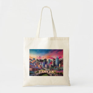 Bolsa Tote Denver Skyline Abstrato Art