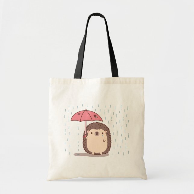 Bolsa tote deouriço-cacheiro triste com guarda-chu (Frente)