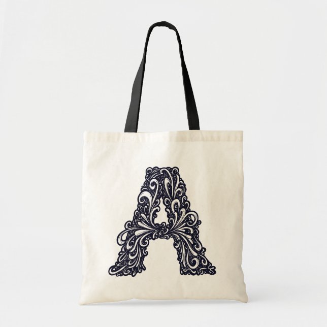 Bolsa Tote Der schwarz-weiße Buchstabe "A" (Frente)