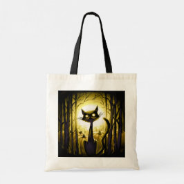 Bolsa Tote Derpy Little Halloween Cat em um Pumpkin Patch